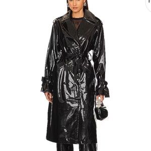 Simon Miller black vinyl latex patent trench coat Bruer